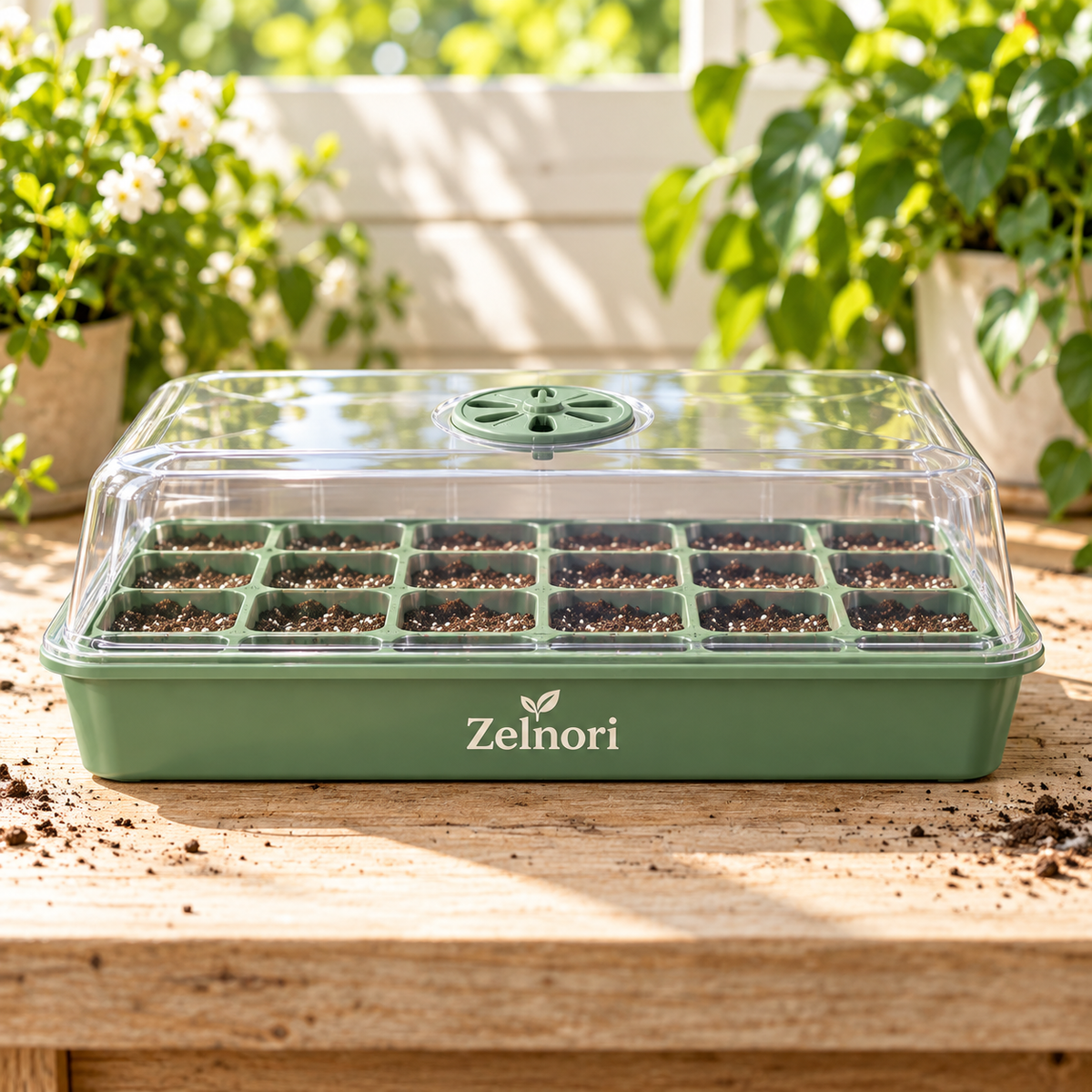 Zelnori Seed Starter Greenhouse Tray - lifestyle view