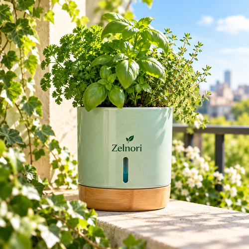 Zelnori Self-Watering Ceramic Planter - product view